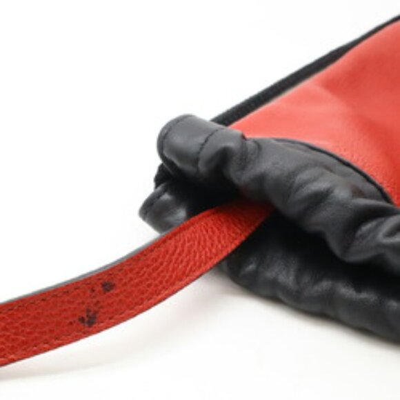 Gucci Print Drawstring Backpack Rucksack Tote Bag Leather Red Black 516639 - Picture 10 of 10